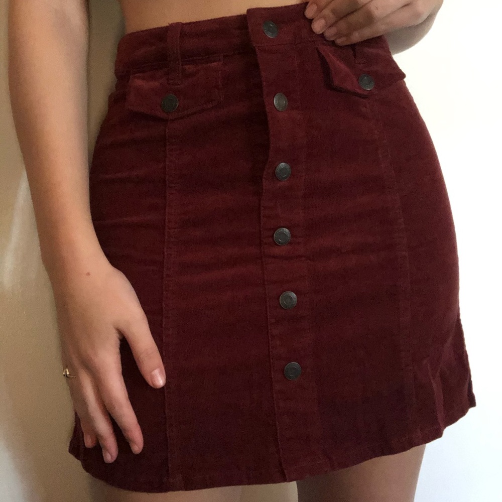 Red Denim Skirt